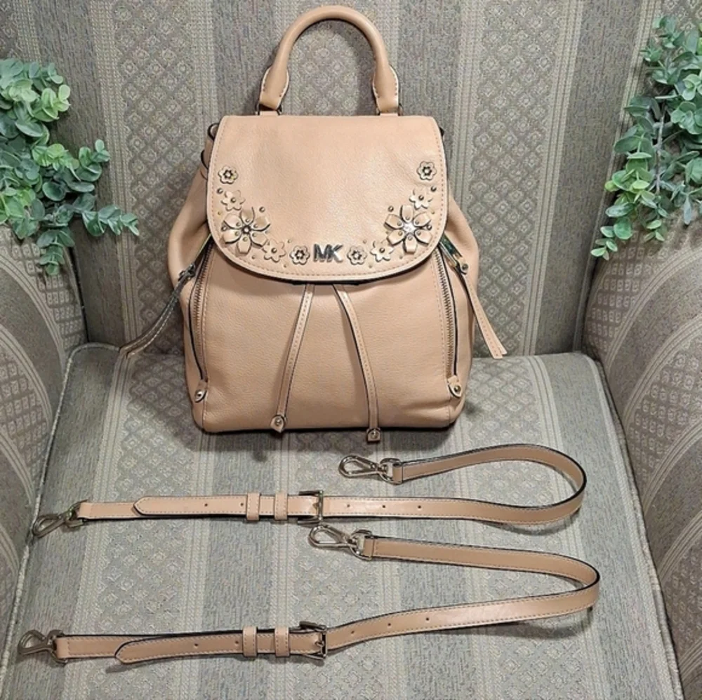 Michael Kors Evie Flower Garden Small Backpack Floral Embellisments - Picture 16 of 16